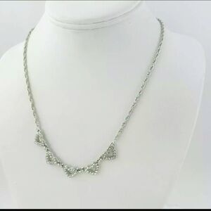Charter Club Silver Tone Heart Crystal Pave Necklace